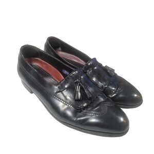 Florsheim Wingtip Tassel Black Leather Loafers Men's sz 13